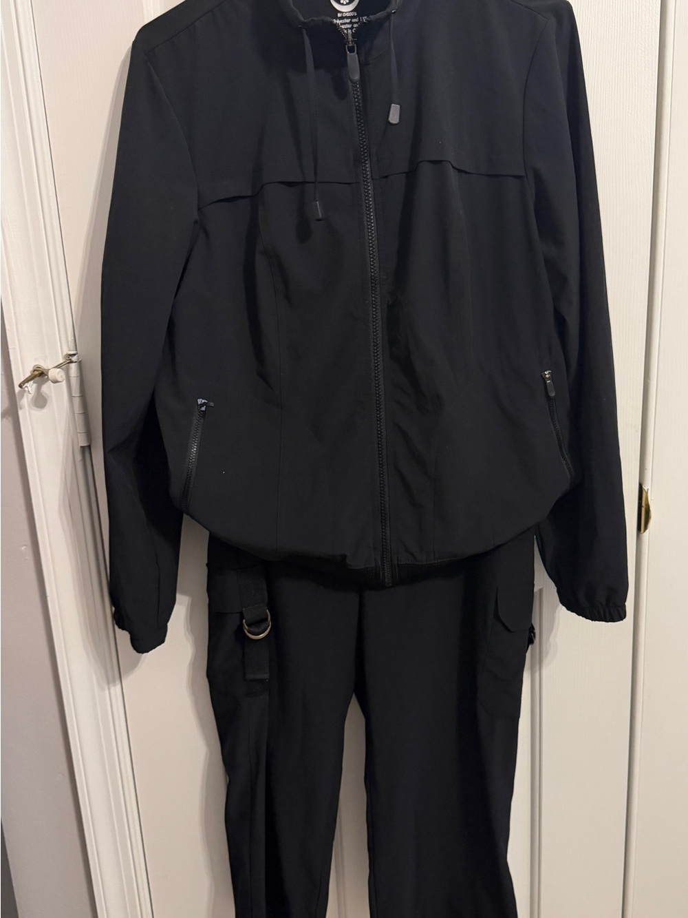Chico Zenergy Sweatsuit, Black Lightweight Zip-Front Jacket with Cropped Pants